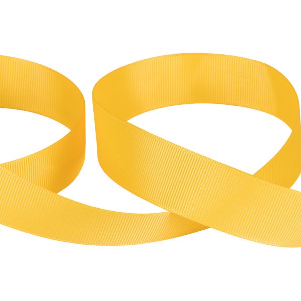 Лента репсовая (в рубчик) 25.0 мм / 45.5 метра, 025 т.желтый, Gamma GR-25