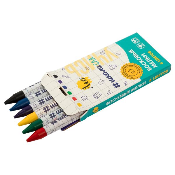 Мелки восковые 6 цв, Лео LCS-06