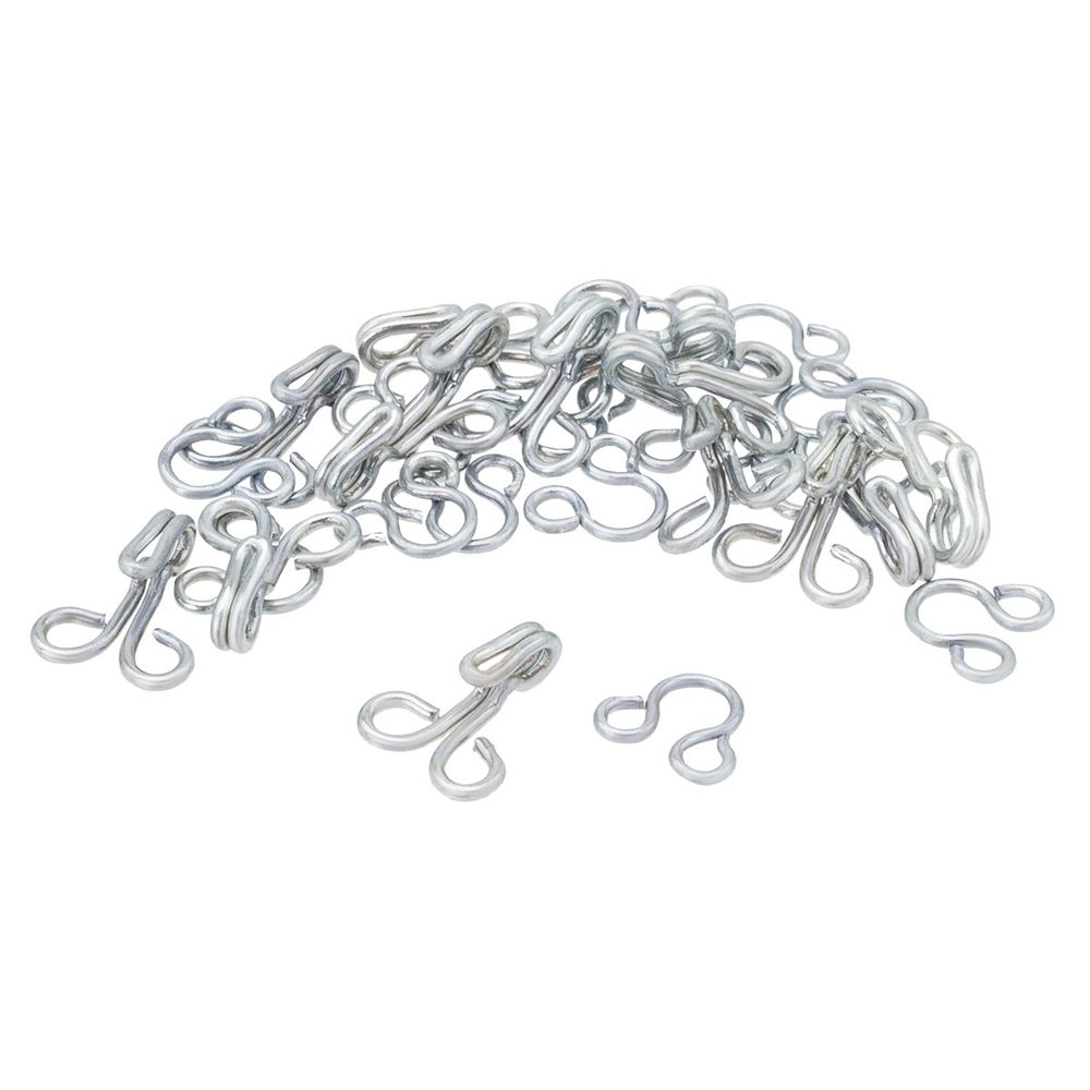 Крючки пришивные 12 мм, 14 шт, с петлями, серебристые, без никеля, Pony, 78504/01