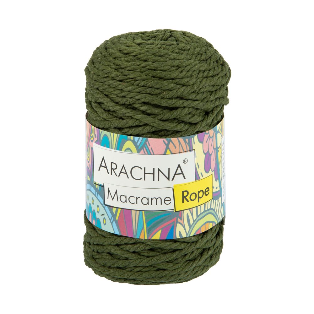 Пряжа Arachna Macrame Rope / уп.3 мот. по 120г, 54м, 320 хаки Пряжа Arachna Macrame Rope / уп.3 мот. по 120г, 54м, 320 хаки