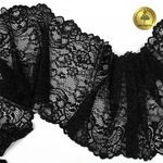 Кружево бельевое эластичное 190 мм / 10 м, 6378, цв.02 черный, Kruzhevo