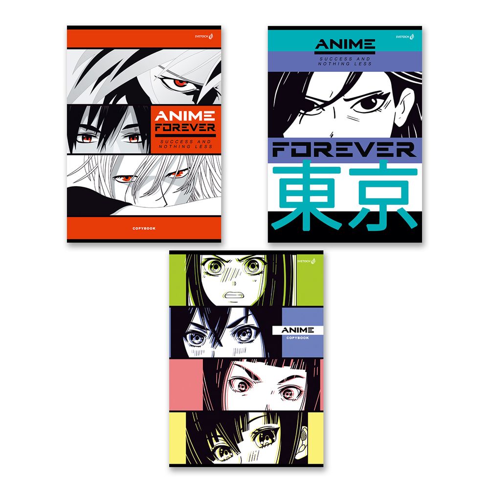 Тетрадь ученическая общая, матовая ламинация, A4 80 л. на скобе 65 г/м², белизна 100%, 6 шт, клетка, 000457 Учи иероглифы, Светоч 80ТСК4_2_2_1