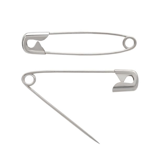 Булавки английские l=38 мм, SUN, цв.никель, 108 шт (9х12 шт)