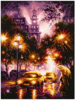 Набор для вышивания нитками Чудесная игла, Огни ночного города 20х27 см