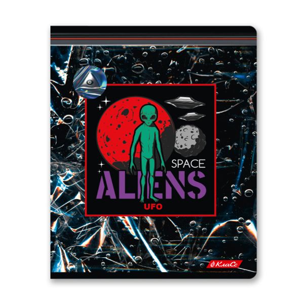 Тетрадь ученическая общая, A5+ 96 л. на скобе 60 г/м², белизна 100%, 5 шт, клетка в термоусадочной пленке, 000776 Вторжение, Светоч 96ТЕТк-001