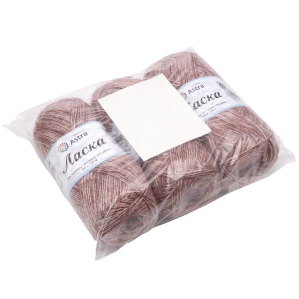Пряжа Astra Premium (Астра Премиум) Ласка / уп.3 мот. по 100 г, 370 м, 183 винный