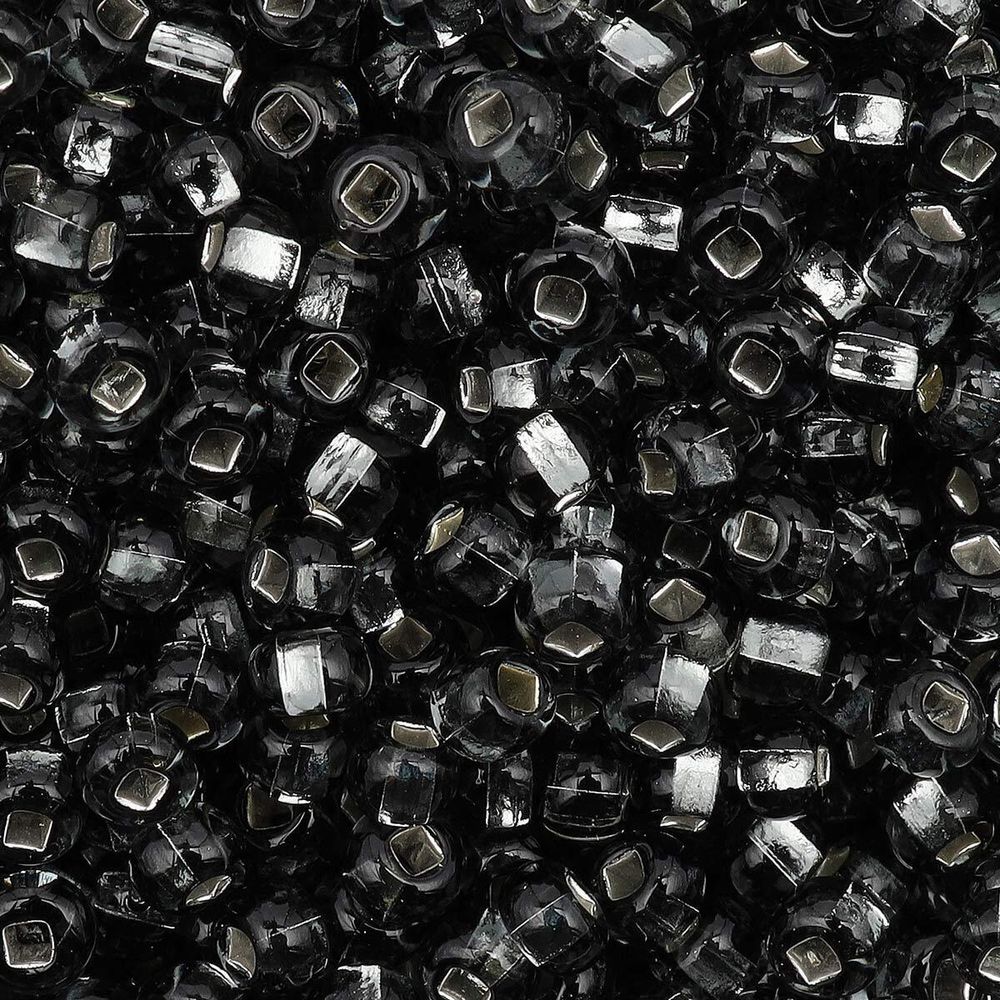 Бисер Preciosa прозрачный с сереб.центром 10/0 (2.3 мм), кв.отв., 50 г, (47010)