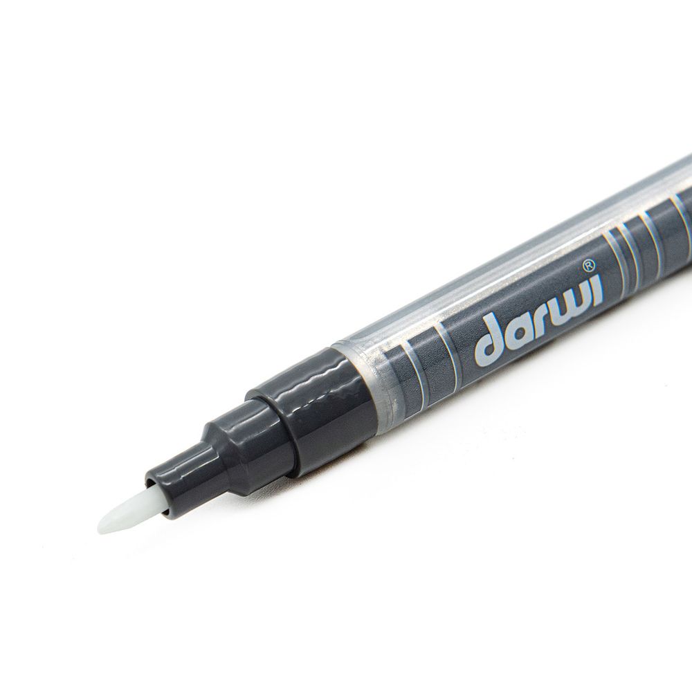 Маркер акриловый Darwi Opak, 1мм, укрывистый, 080 серебряный