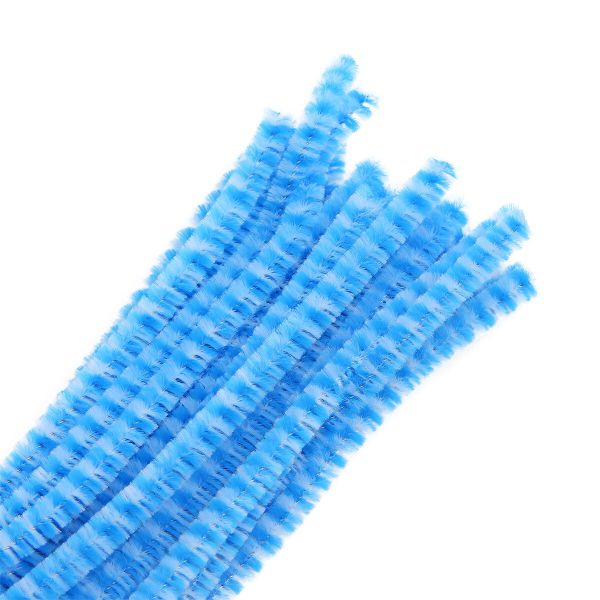 Проволока синельная двухцветная 6 мм / 300мм, 30 шт, Astra&Craft (B-051белый/голубой)