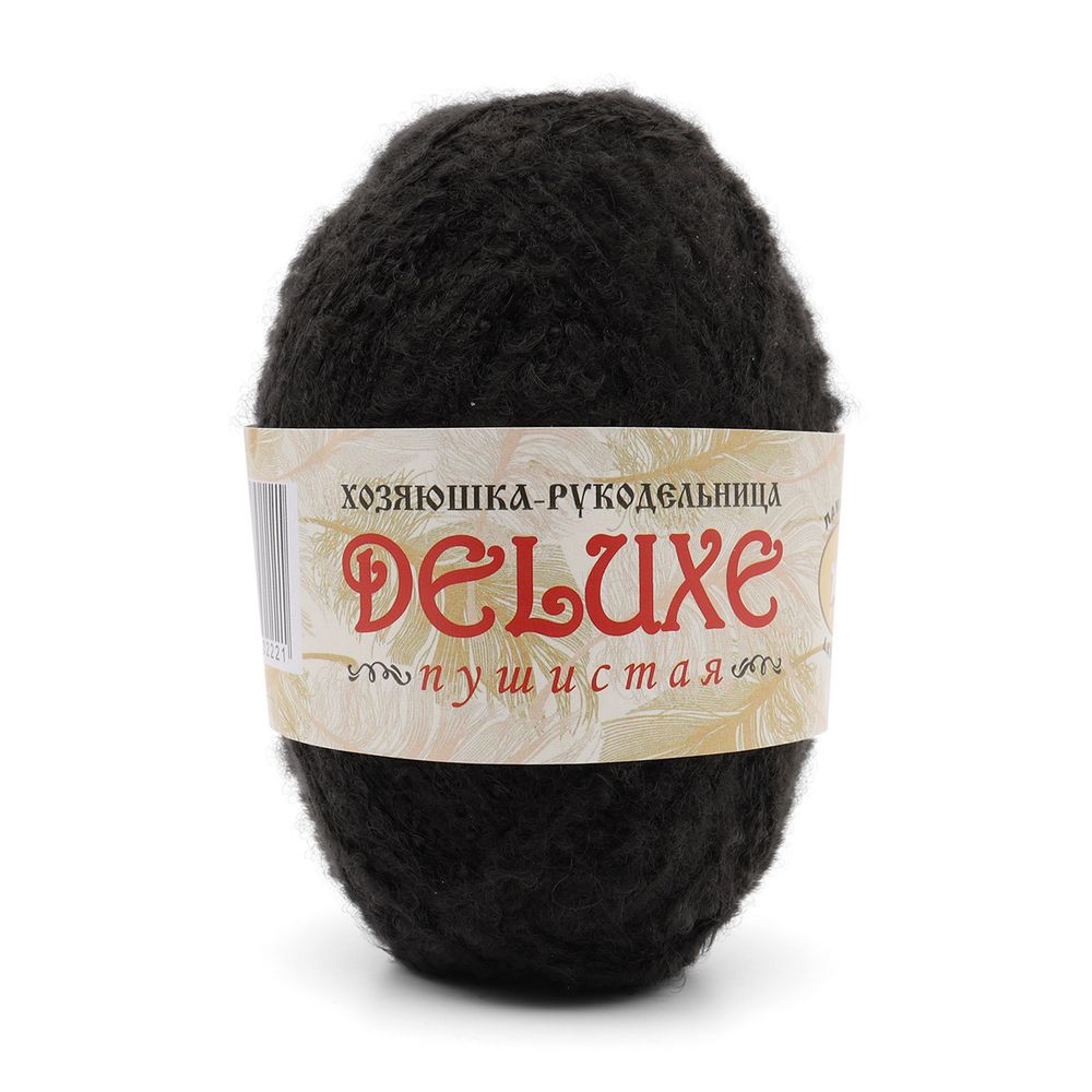 Пряжа DeLuxe / уп.5 мот. по 50 г, 140 м, черный /TOS/