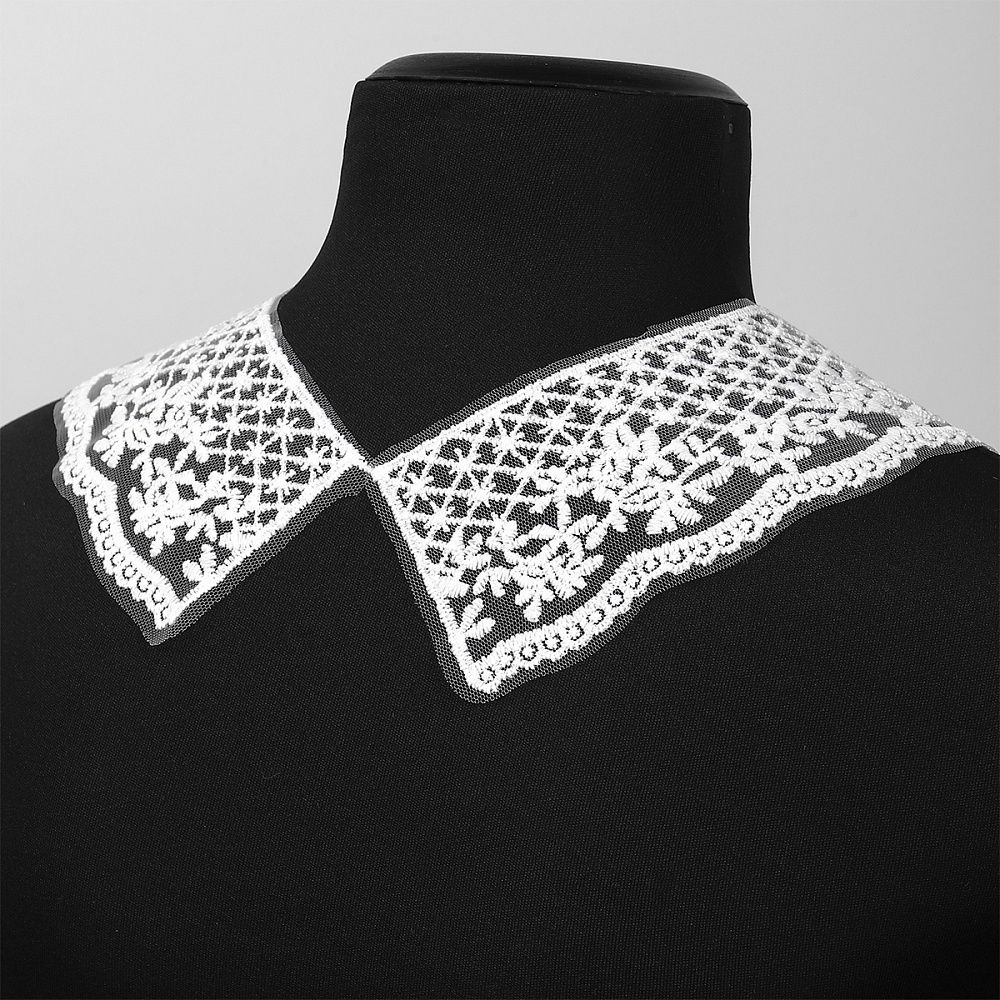 Пришивной кружевной воротник 17х16 см, цв.01 белый, уп.25 пар, диз.HX-40, Kruzhevo