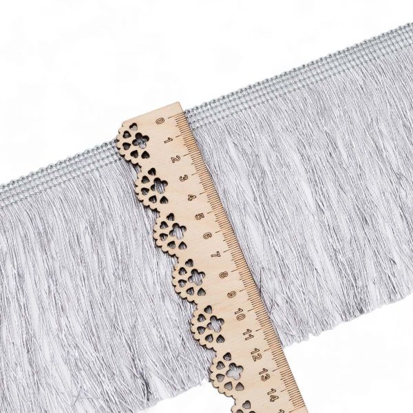 Бахрома отделочная широкая 120.0 мм / 25 метров, нитяная, 154 светло-серый, 0390-0310