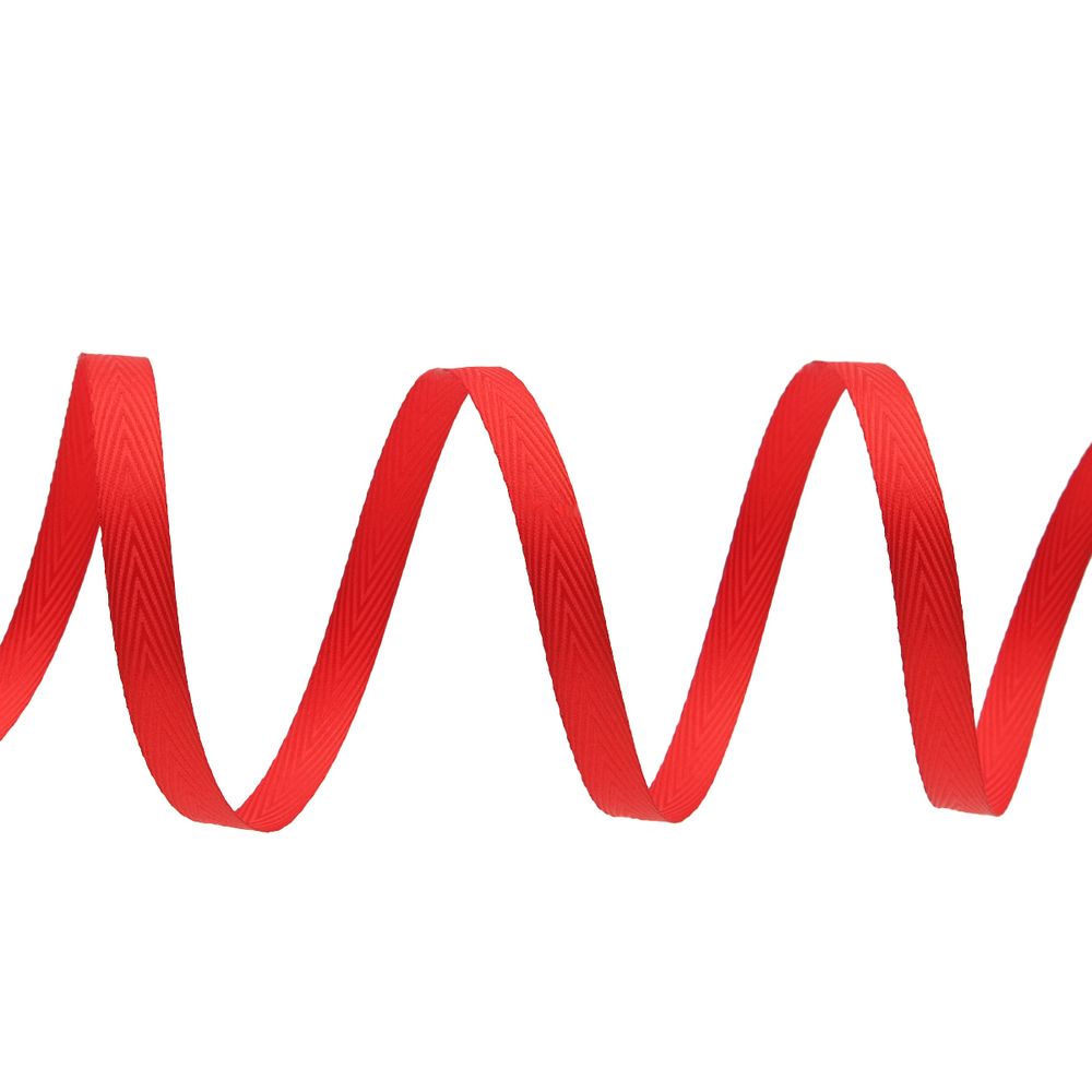 Лента декоративная ёлочка 10.0 мм / 20±1 метров, красный