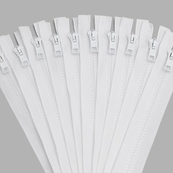 Молния трактор Arta Т6 (6 мм) 1 зам., н/раз., 18 см, цв. 001 белый, уп.10 шт