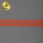 Кружево отделочное в стиле "трикотаж" 12 мм 150-2, цв.20 оранжевый, 9.14м