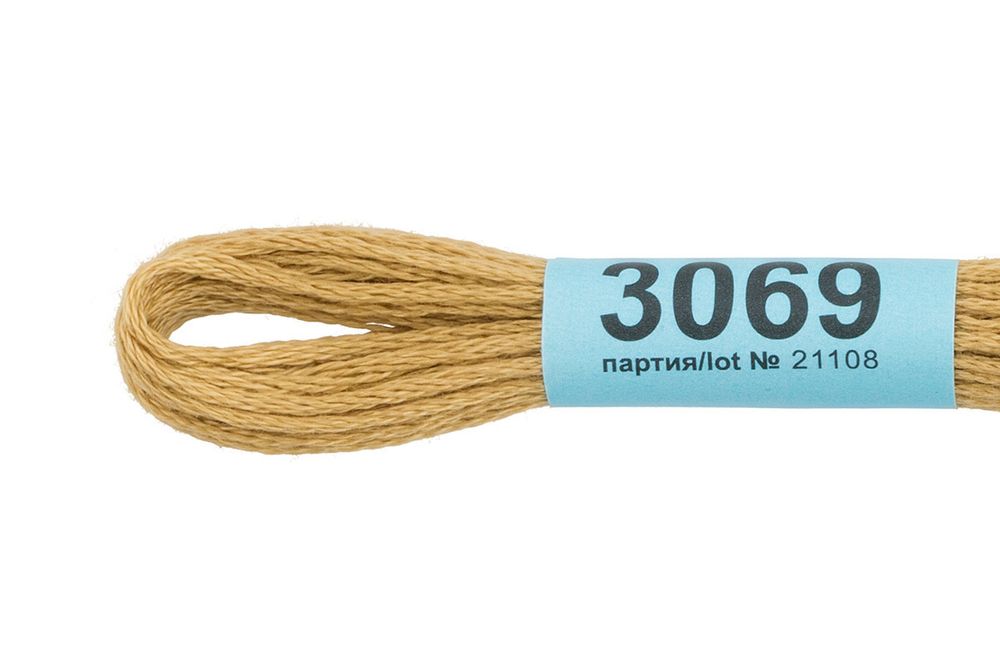 Мулине Gamma 100% хлопок, цв.3069 горчица, 24 мотка по 8 метров