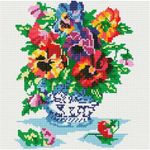 Алмазная (кристальная) мозаика Белоснежка, Анютины глазки 30х30 см