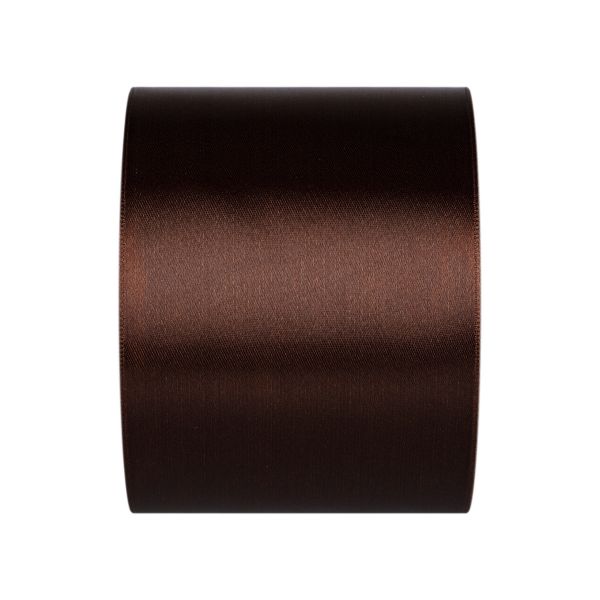 Лента атласная 1-сторонняя 75.0 мм / 33±2 метра, 154 т.коричневый, Gamma