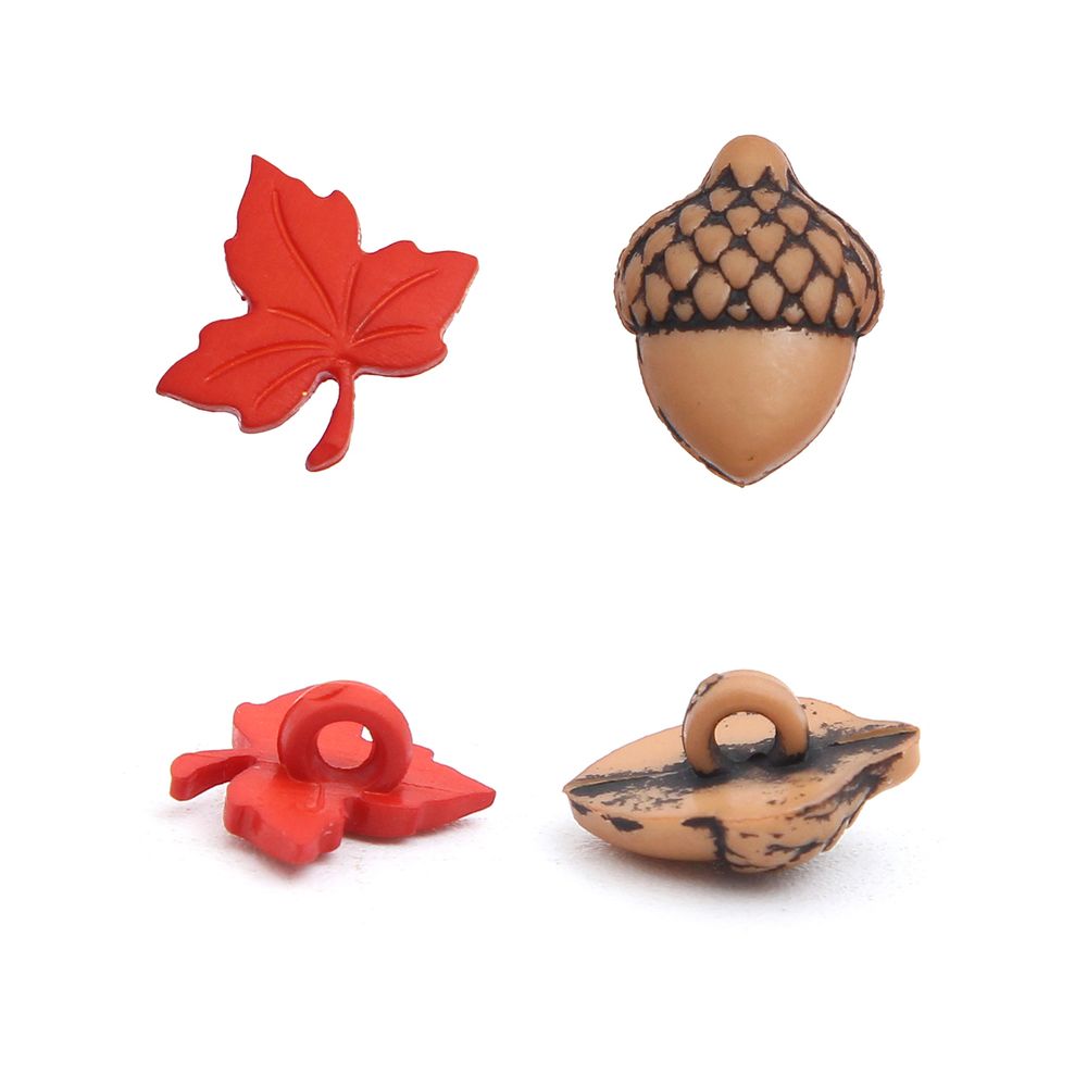 Украшения пуговицы декоративные фигурки Осеннее попурри пластик, 28 штак, Dress It Up