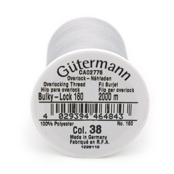 Нитка текстурированная Gutermann Bulky-Lock 80, 1000 м, 038 св.серый, 5 катушек