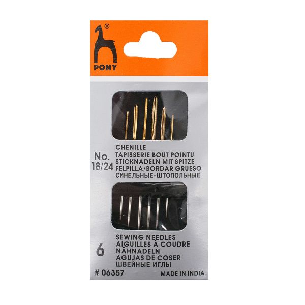 Иглы ручные для штопки №18/24, 6 шт, Pony
