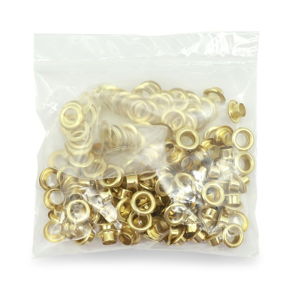 Люверсы металл ⌀_5.0 мм (внутр.), золото, 100 шт, BIG