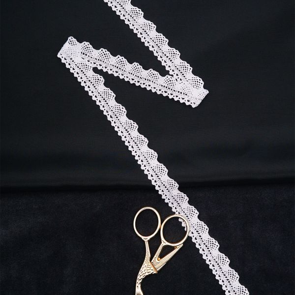 Кружево вязаное (тесьма) 20 мм / 13.72 метра, хлопок, белый, 3AR3376