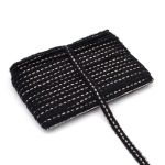 Тесьма отделочная твидовая 20 мм / 82.29 метра, пушистая с люрексом, черный, 3Al287