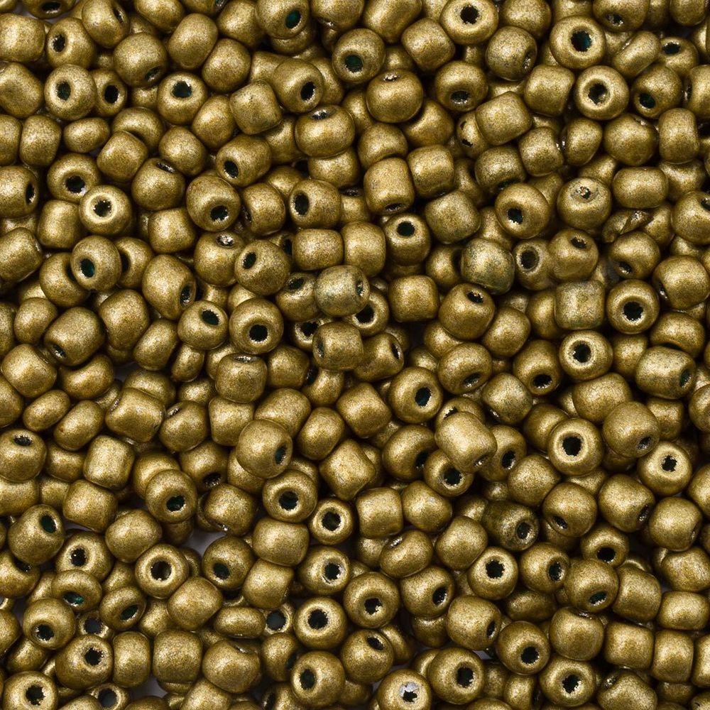 Бисер Astra&Craft 11/0 (2.1 мм), 200 г (10х20 г), цв. М913 св. оливковый/непрозрачный, матовый