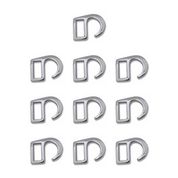 Крючки обувные 15х12 мм, ⌀8 мм, 10 шт, 04 никель, Micron