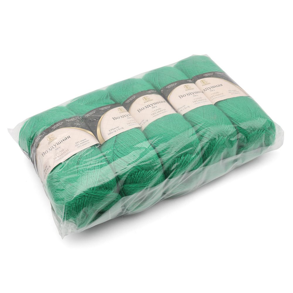 Пряжа Камтекс Воздушная / уп.5 мот. по 100 г, 375 м, 044 трава