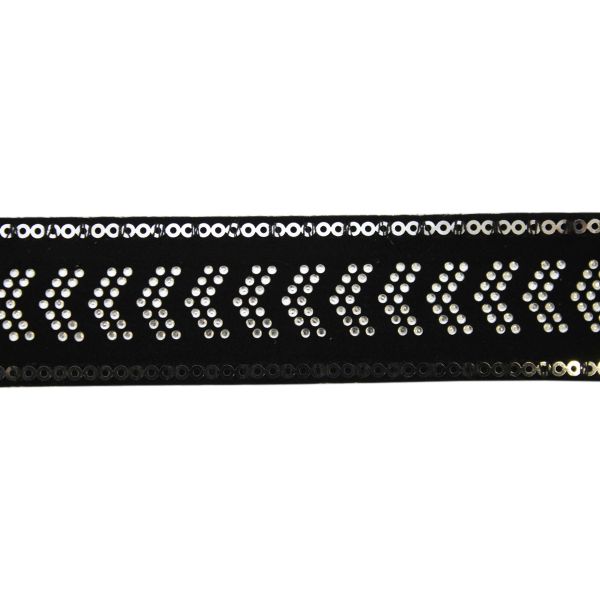 Тесьма отделочная с пайетками и стразами, 3,5см / 10м, 0402-7738