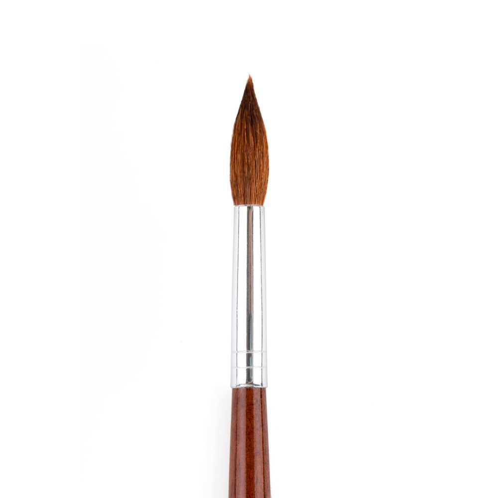 Кисть коза круглая 12 шт, длинная ручка, №08, Pentel ZBS5-08