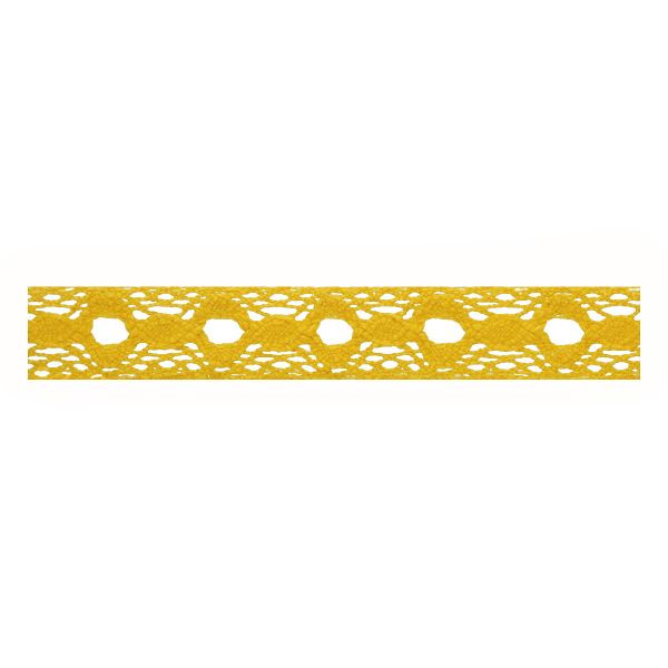 Кружево вязаное (тесьма) 16 мм / 5 шт по 3 м, 020 желтый, HVK-38 Gamma