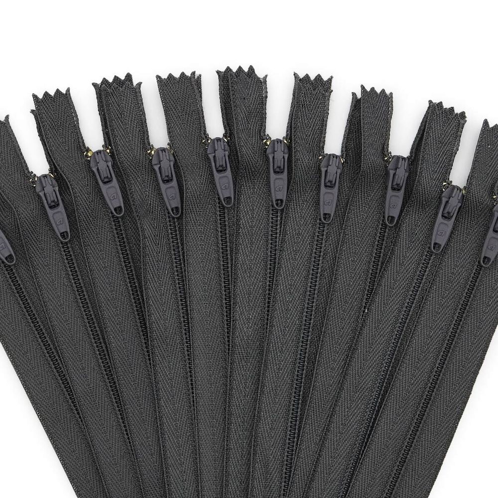 Молния спираль (витая) брючная Arta Т4 (4 мм) 1 зам., н/раз., 20 см, цв. 301 графит, уп.10 шт