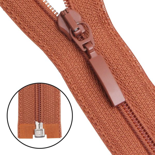 Молния спираль (витая) Arta Т5 (5 мм) 1 зам., разъем., 40 см, цв. 856 св.коричневый, уп.5 шт