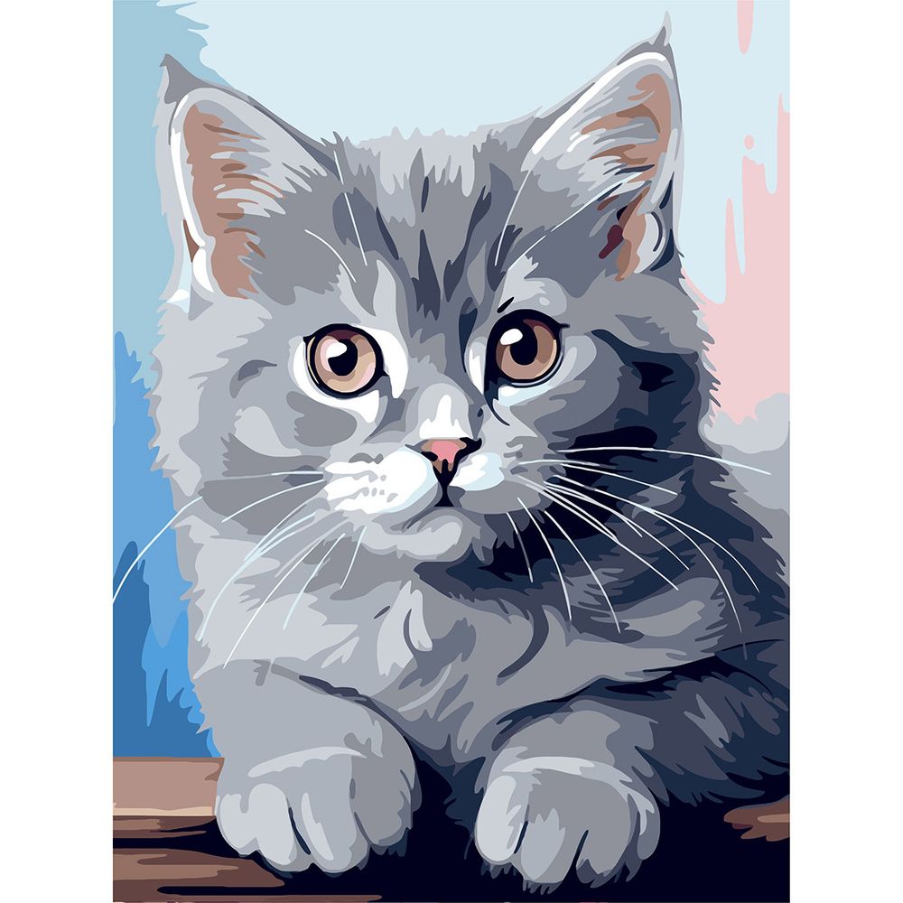 Картина по номерам Cristyle ST010, Серый котенок, 30х40 см