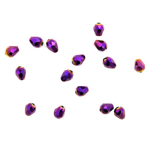 Бусины стекло 5х7 мм, 15 шт, Астра Premium, 4-фиолет