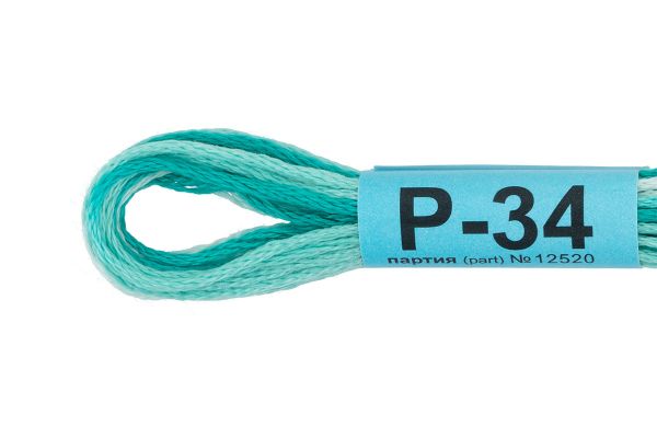 Мулине Gamma меланж, цв.Р-34 бирюзовый-св.бирюзовый, 12 мотков по 8 метров