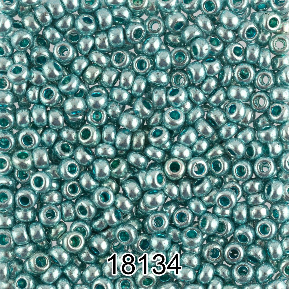 Бисер Preciosa 10/0 (2.3 мм), 500 г, 18134 (Ф442) т.зеленый/металлик
