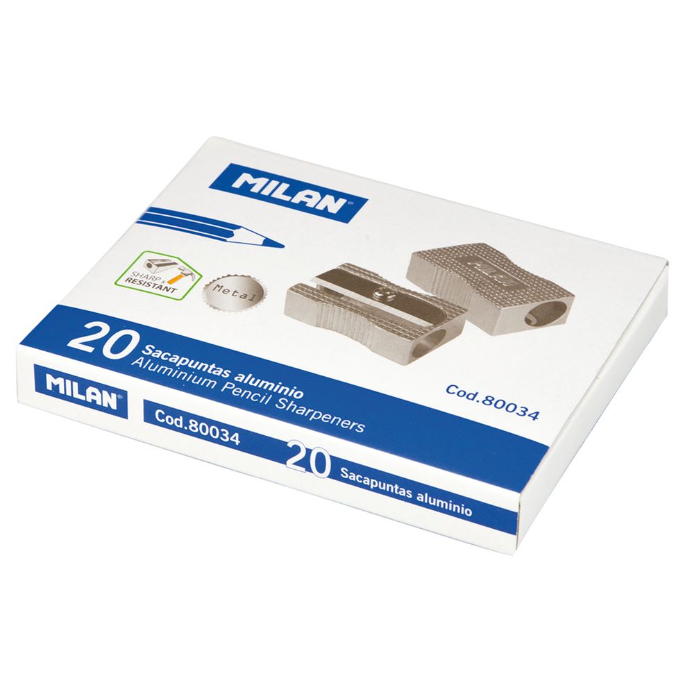 Точилка металлическая 1 отверстие, 20 шт, Milan 80034