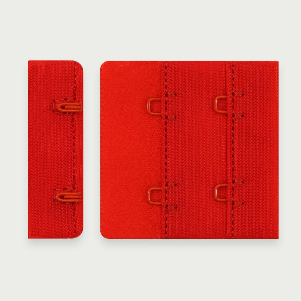 Застежки для бюстгальтера текстильные 2х2, 44 мм, 25 шт, 100 красный, Arta