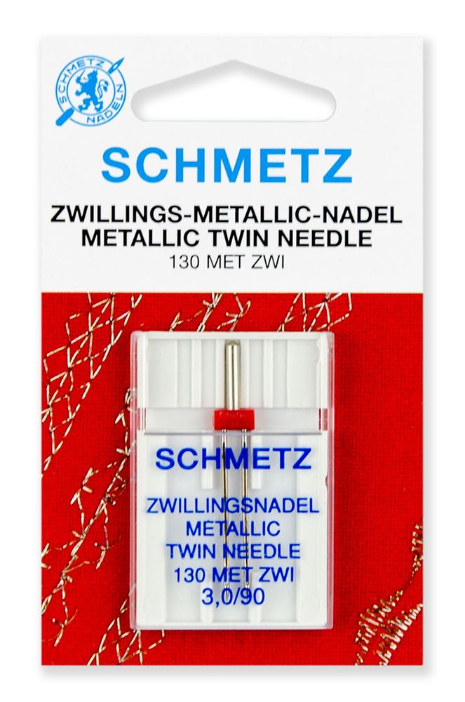 Иглы для швейных машин для металлизированных нитей Schmetz 130 MET ZWI №90/3,0, уп. 1 игла