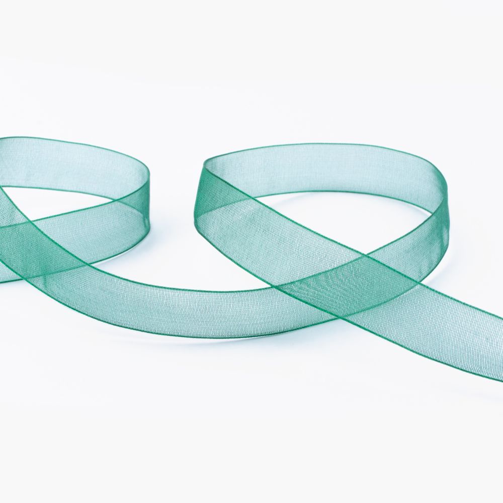 Лента капроновая (органза) 15.0 мм / 22.8±1 метра, 120 изумрудно-зеленый, Blitz OR-15