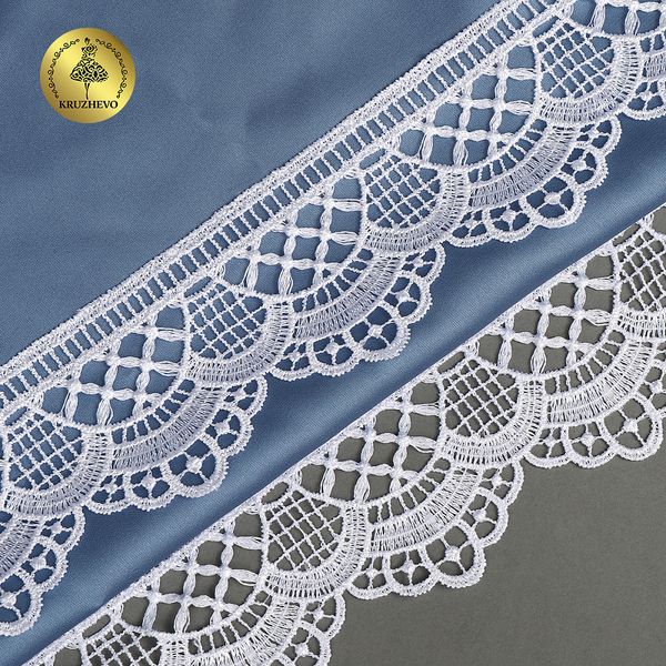 Кружево гипюр (плетёное) матовая нить арт.TR.8G8299 55мм цв.01 белый уп.9м, Kruzhevo