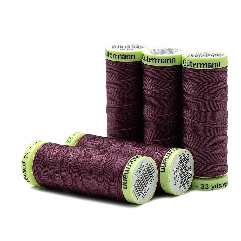 Нитки отделочные Gutermann Top Stitch, 30м, 259 т.сиренево-розовый, 5 катушек