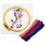 Набор для вышивания нитками Hobby&Pro Kids, Зебренок 19х19см