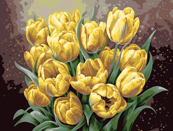 Картина по номерам Фрея PNB/PM-227, Букет желтых тюльпанов, 40х30 см