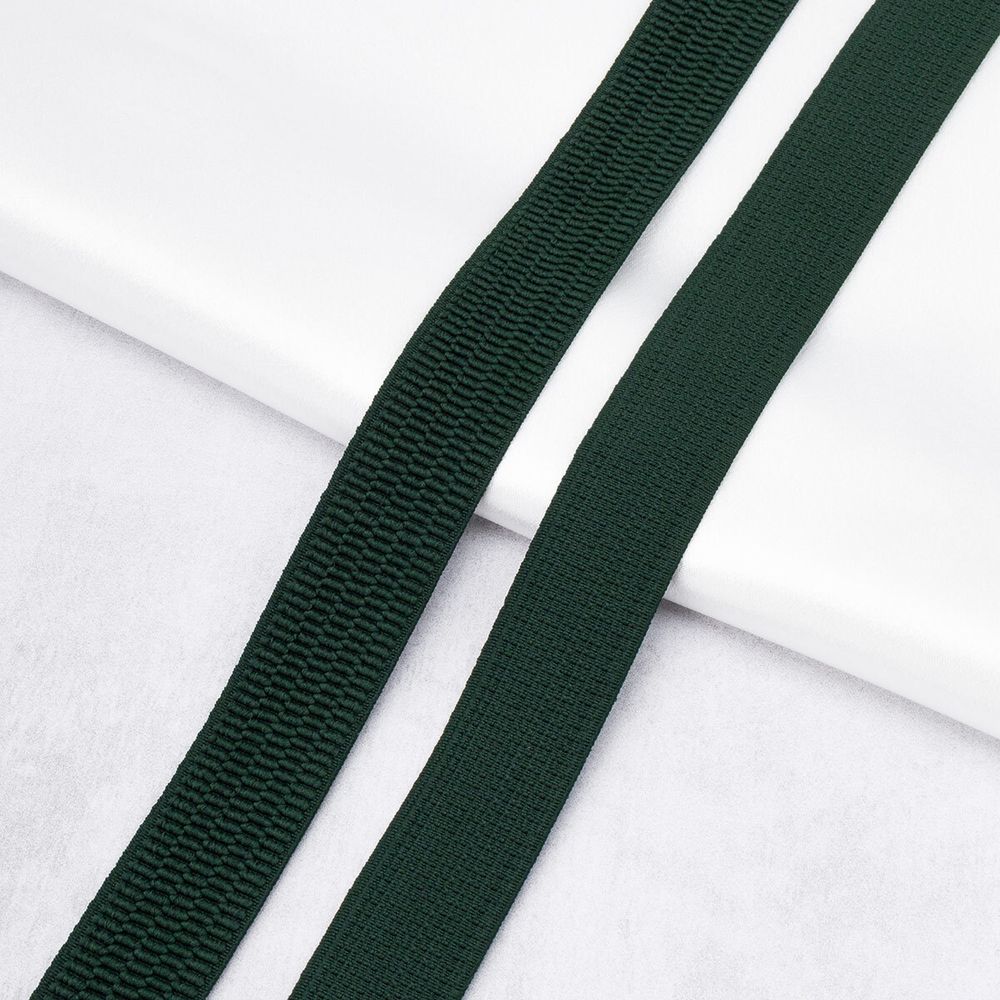 Резинка для подтяжек (помочная) 27.0 мм / 20 метров, 1838Л, 61% п/э, 39% латекс, т.зеленый, 7С672Л-Г50