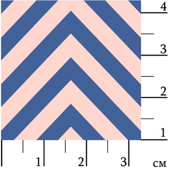 Ткань для пэчворка Peppy Бабушкин сундучок, отрез 50х55 см, 140 г/м², БС-32 зигзаг я.синий, Peppy